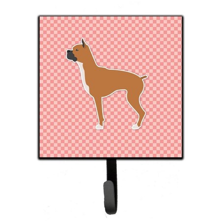 Carolines Treasures Boxer Checkerboard Pink Leash or Key Holder BB3653SH4